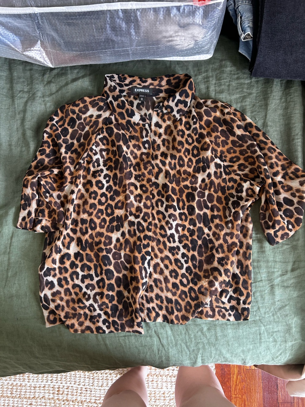 Express Leopard Print Shirt in Brown and Black